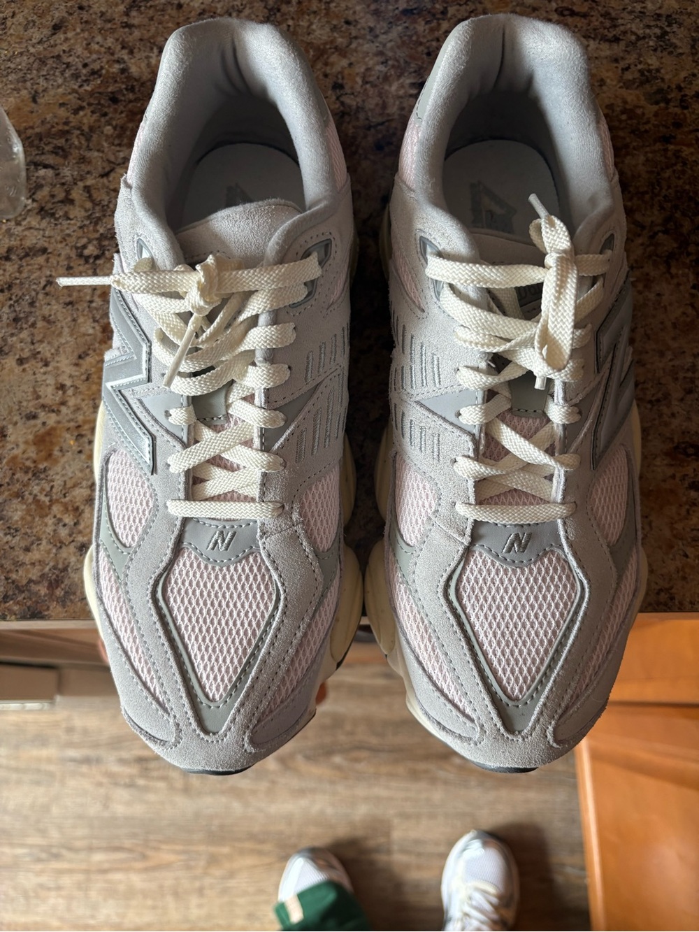 New Balance Gray & Pink Mesh Athletic Shoes
